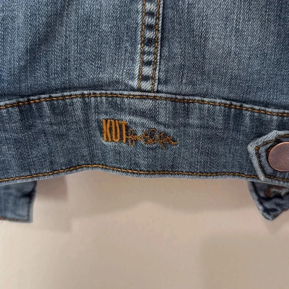 Kut from the Kloth Jean Jacket Amelia Women’s Size Small Blue Short Denim Active - Picture 9 of 12